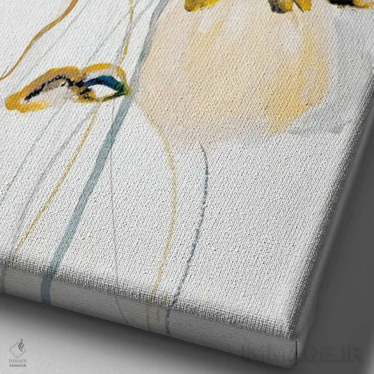 تابلو انتزاعی شکوفه اثر لی واینر - نمای نزدیک بافت بوم