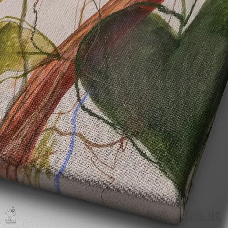 تابلو انتزاعی ترکیب گل ها I اثر لی واینر - نمای نزدیک بافت بوم