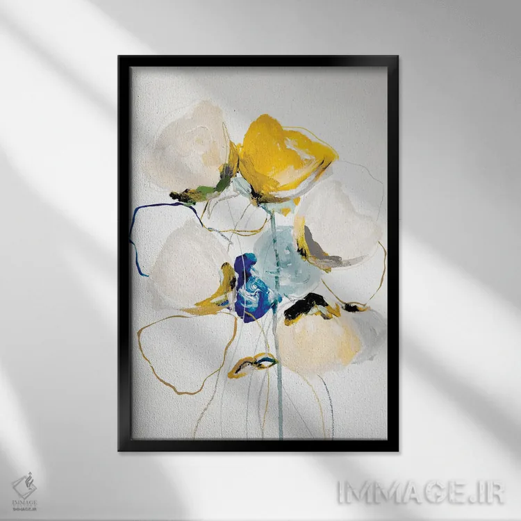 تابلو انتزاعی شکوفه اثر لی واینر - نمای قابدار مشکی