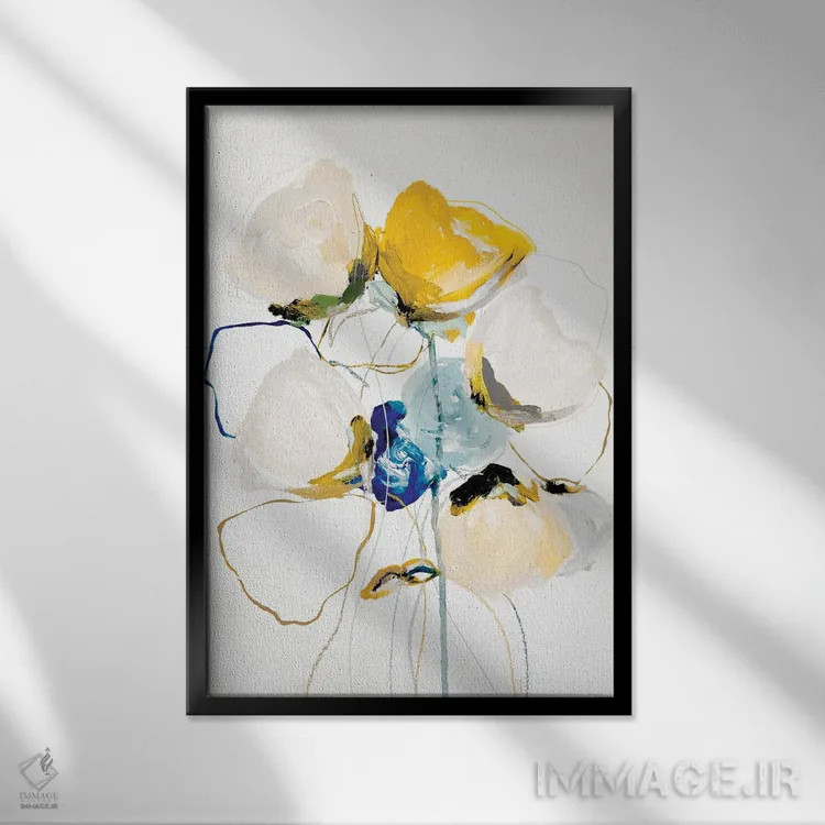 تابلو انتزاعی شکوفه اثر لی واینر - نمای قابدار مشکی