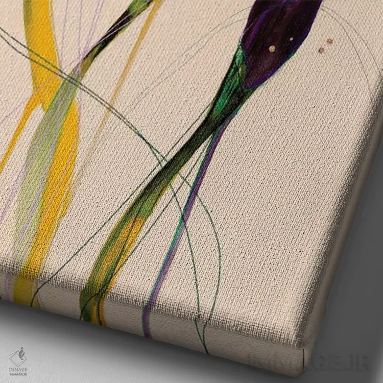 تابلو دکوراتیو سوسن کالا اثر لی واینر - نمای نزدیک بافت بوم