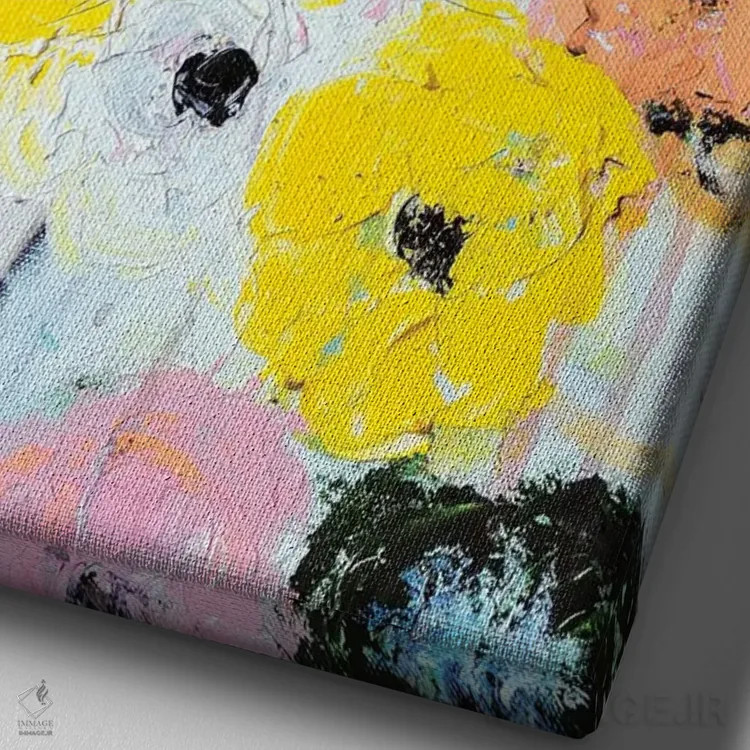 تابلو دکوراتیو برخورد کردن اثر لی واینر - نمای نزدیک بافت بوم