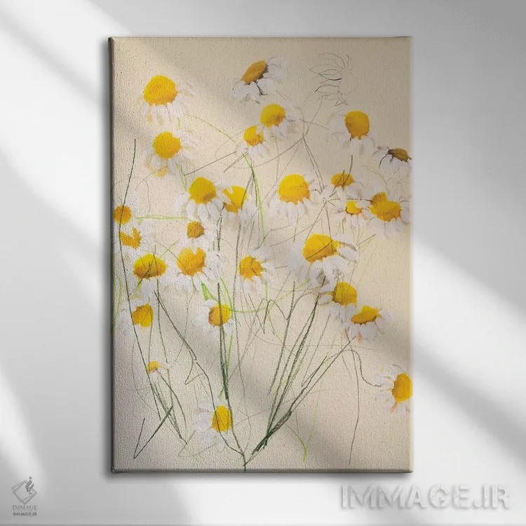 تابلو انتزاعی بابونه I اثر لی واینر - نمای روبهرو روی دیوار