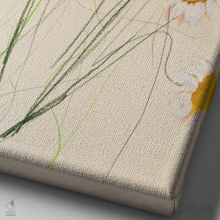 تابلو انتزاعی بابونه I اثر لی واینر - نمای نزدیک بافت بوم