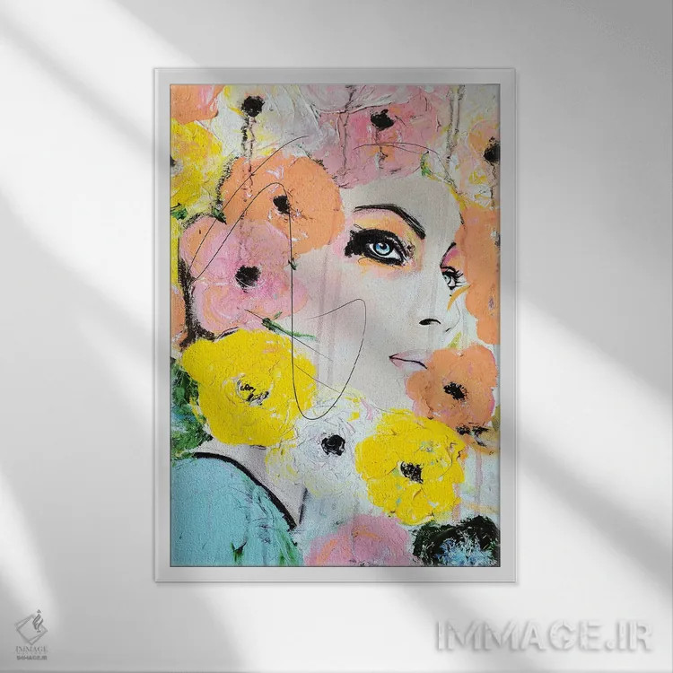 تابلو دکوراتیو برخورد کردن اثر لی واینر - نمای قابدار سفید