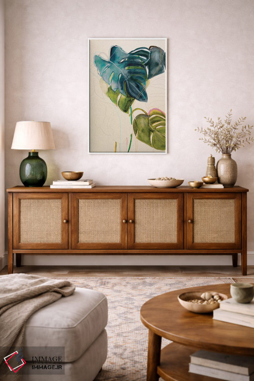 تابلو مدرن مونسترا آبی اثر لی واینر - D3W