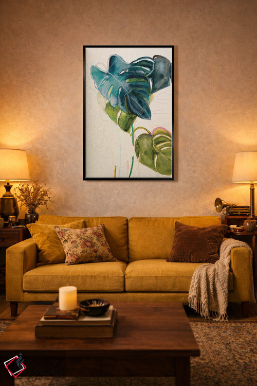 تابلو مدرن مونسترا آبی اثر لی واینر - D5B