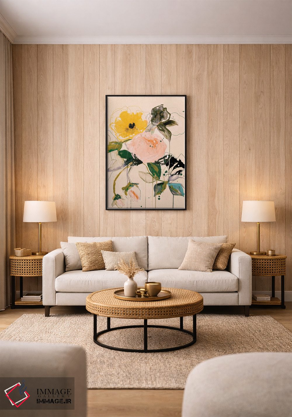 تابلو دکوراتیو پروانه گل رز اثر لی واینر - D1B