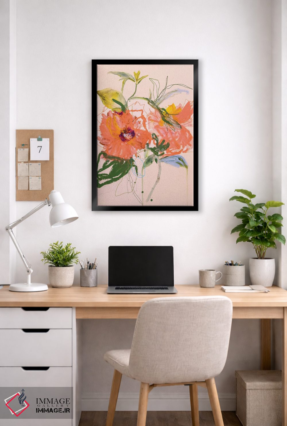 تابلو دکوراتیو رز چینی زرد اثر لی واینر - D5B