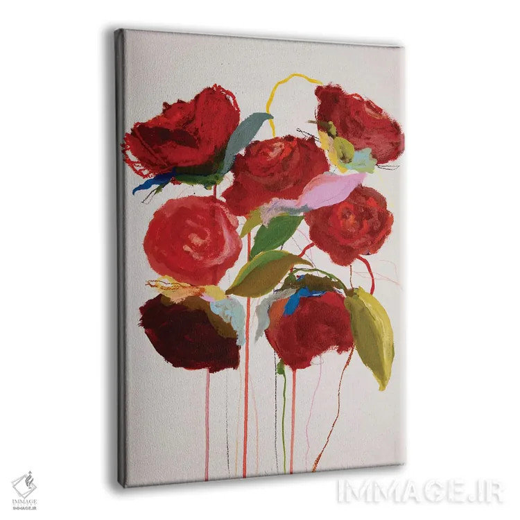تابلو انتزاعی شکوفه - در قرمز من اثر لی واینر - نمای پرسپکتیو محصول
