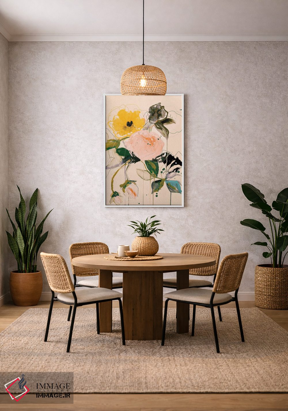 تابلو دکوراتیو پروانه گل رز اثر لی واینر - D2W