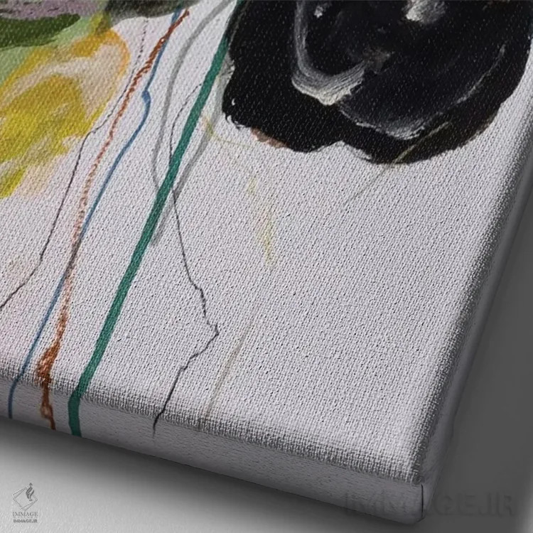 تابلو انتزاعی بدون باد اثر لی واینر - نمای نزدیک بافت بوم