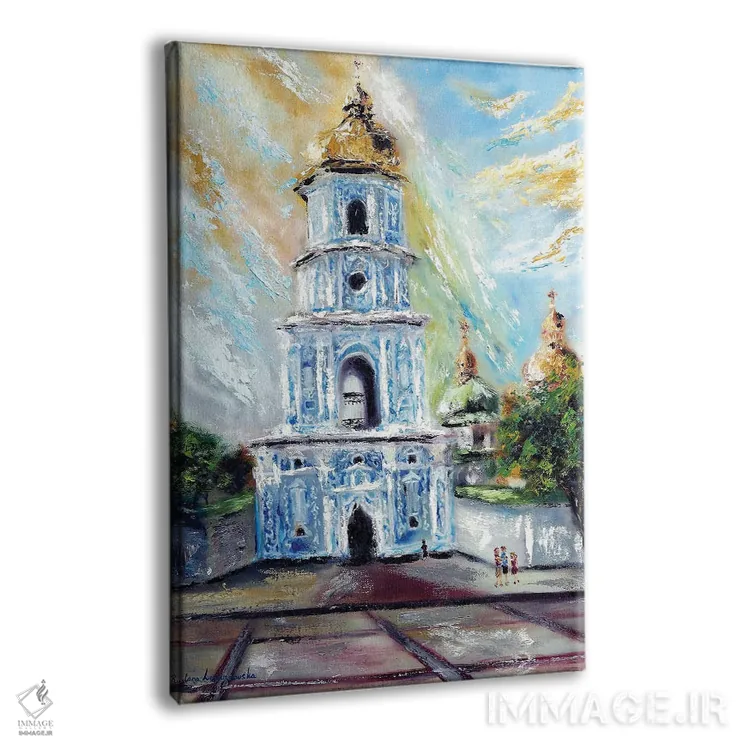 تابلو کلاسیک کی یف با گنبد طلایی، اوکراین اثر روسـلانا لواندووسکا - نمای پرسپکتیو محصول