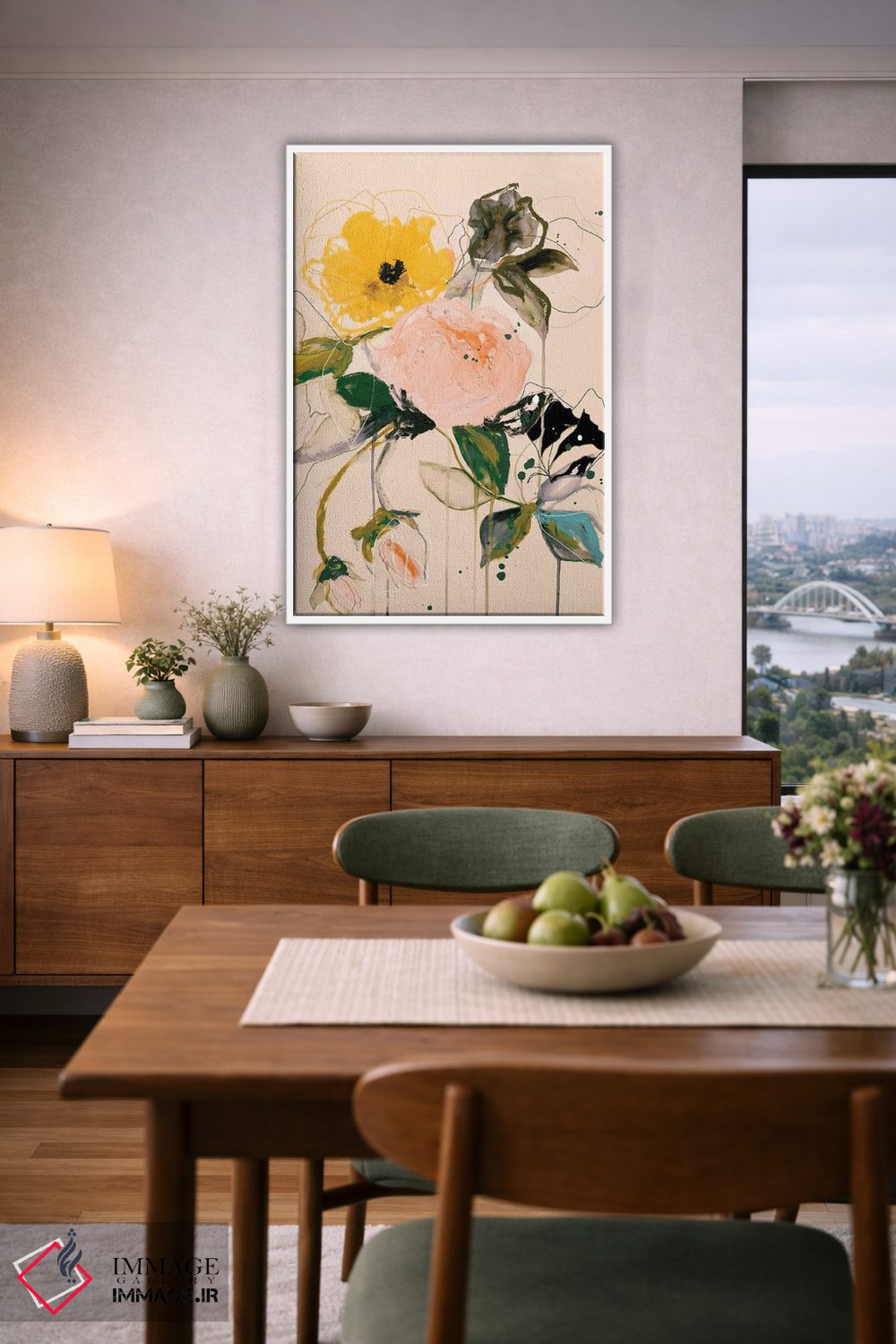 تابلو دکوراتیو پروانه گل رز اثر لی واینر - D5W