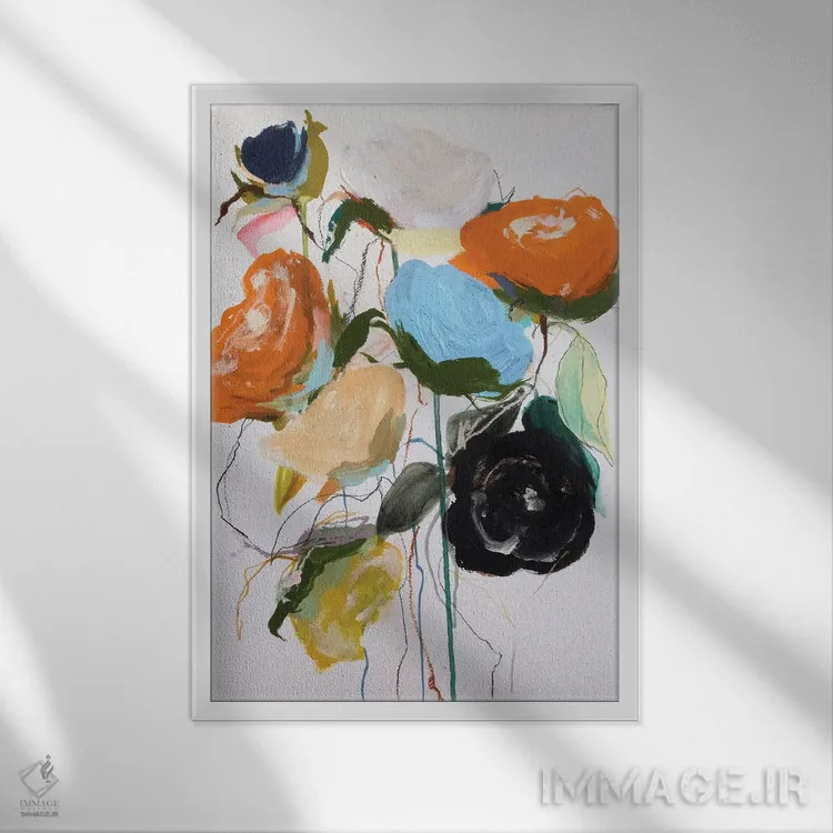 تابلو انتزاعی بدون باد اثر لی واینر - نمای قابدار سفید