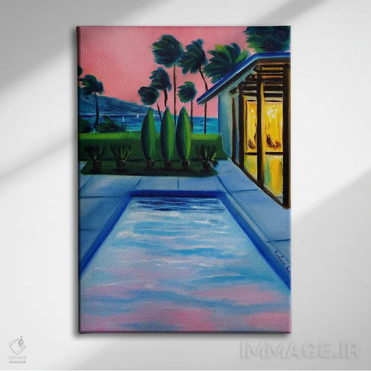 تابلو دکوراتیو غروب تابستان بی پایان اثر روسـلانا لواندووسکا - نمای روبهرو روی دیوار