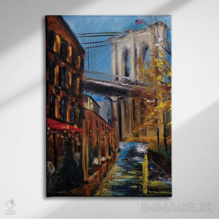 تابلو کلاسیک پاییز در پل بروکلین اثر روسـلانا لواندووسکا - نمای روبهرو روی دیوار