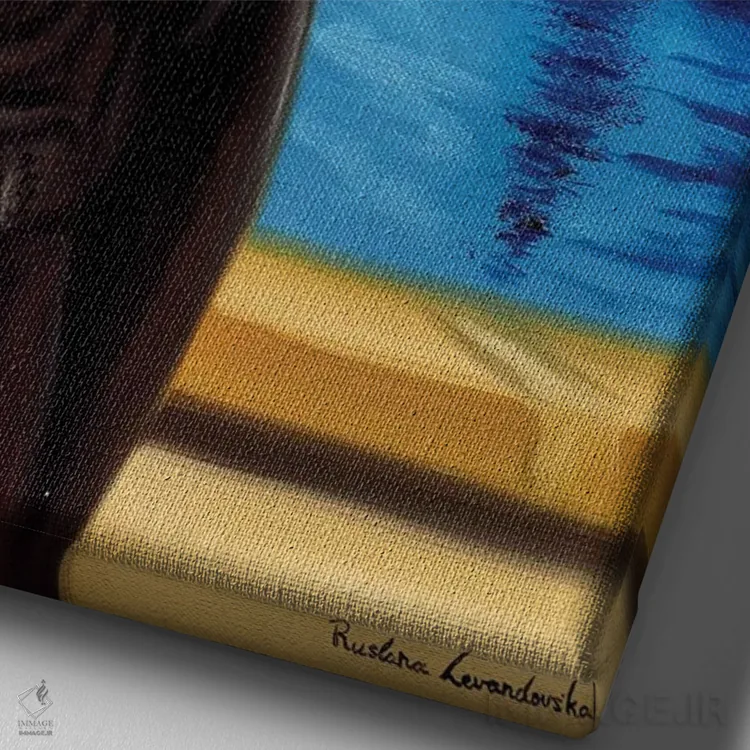 تابلو دکوراتیو بعدازظهر پاریسی اثر روسـلانا لواندووسکا - نمای نزدیک بافت بوم