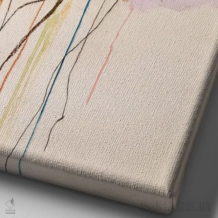 تابلو انتزاعی مجموعه شکوفه ها اثر لی واینر - نمای نزدیک بافت بوم