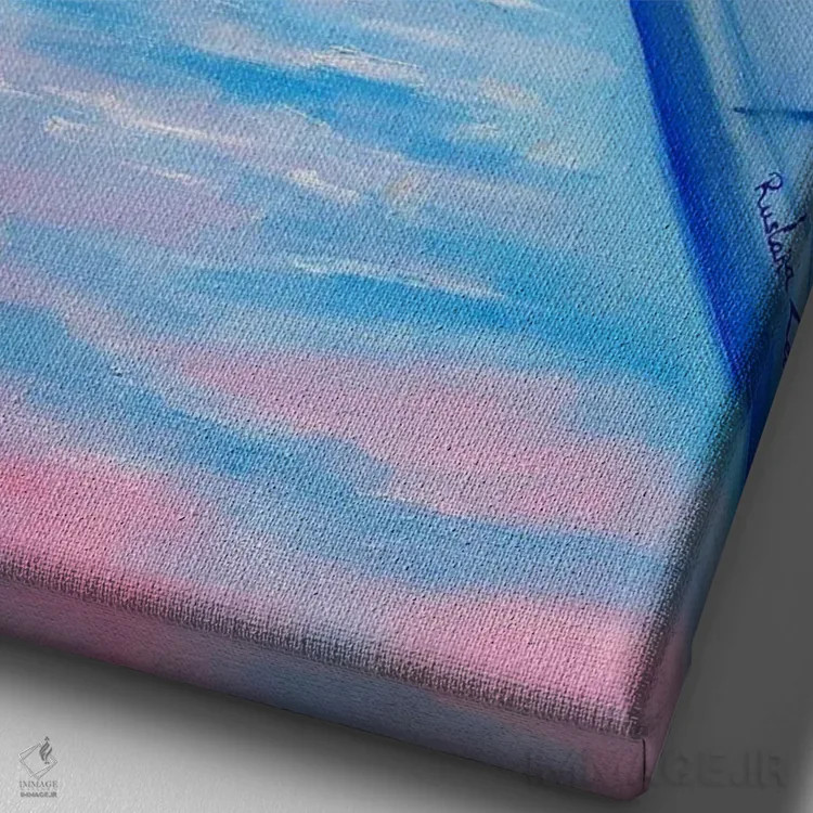 تابلو دکوراتیو غروب تابستان بی پایان اثر روسـلانا لواندووسکا - نمای نزدیک بافت بوم