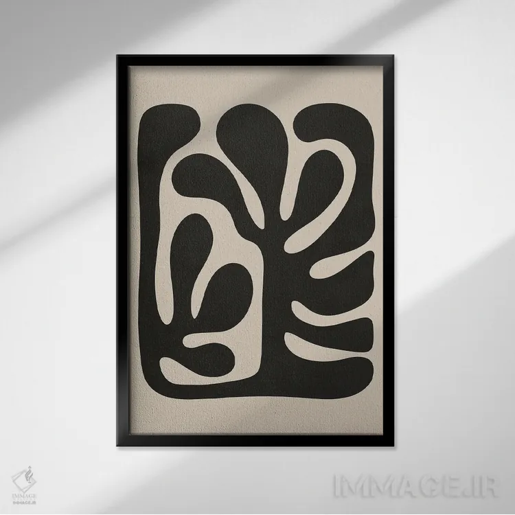 تابلو مینیمال آبسترکتیکا اثر لیوین لی - نمای قابدار مشکی