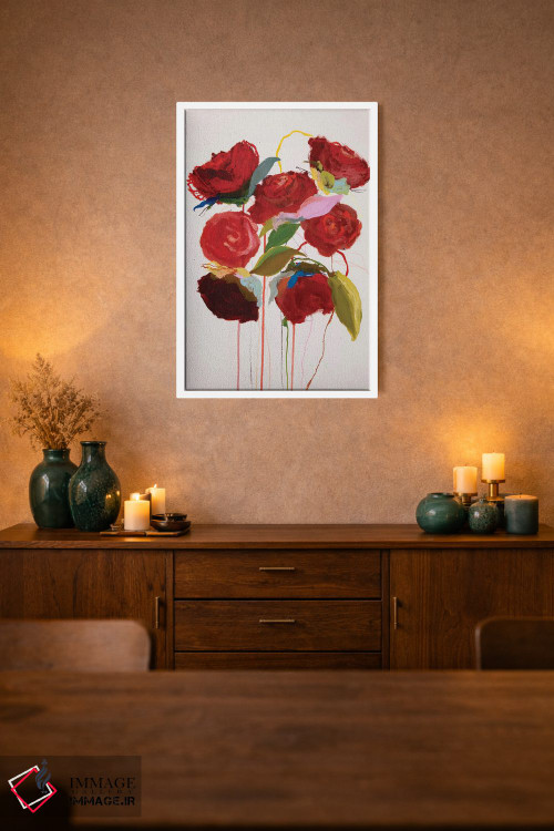 تابلو انتزاعی شکوفه - در قرمز من اثر لی واینر - D2W