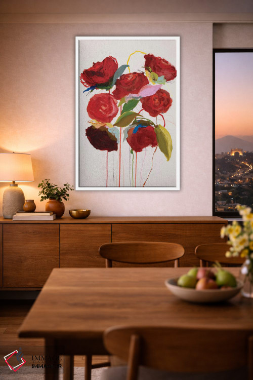 تابلو انتزاعی شکوفه - در قرمز من اثر لی واینر - D3W