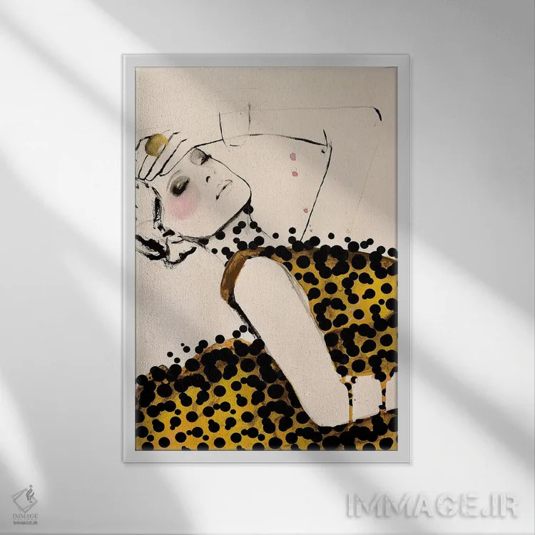 تابلو دکوراتیو جریان اثر لی واینر - نمای قابدار سفید