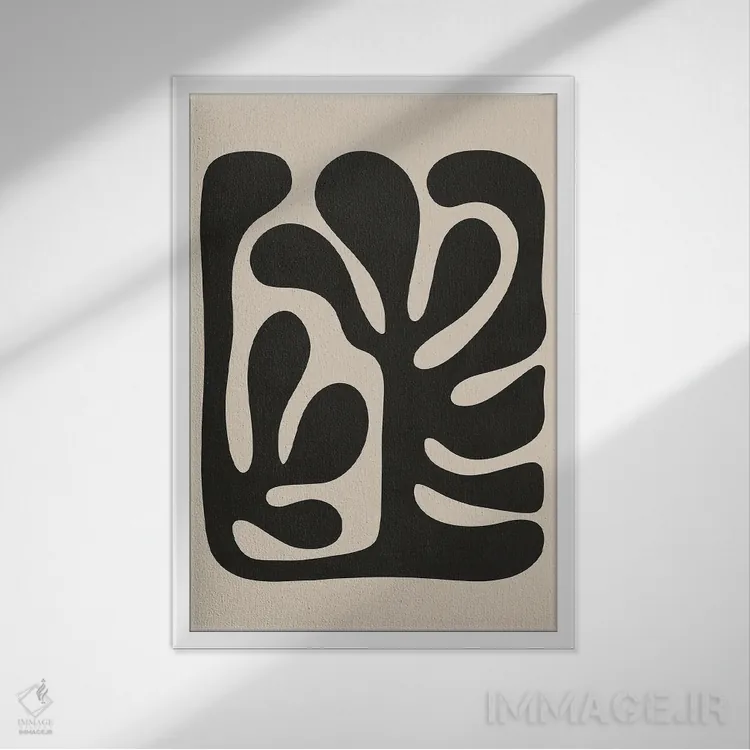 تابلو مینیمال آبسترکتیکا اثر لیوین لی - نمای قابدار سفید