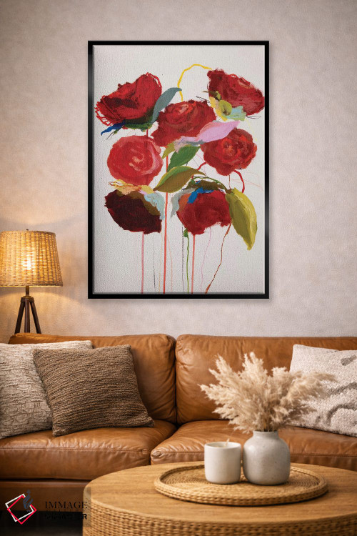 تابلو انتزاعی شکوفه - در قرمز من اثر لی واینر - D4B