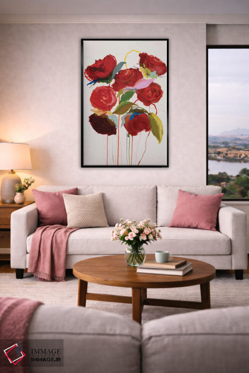 تابلو انتزاعی شکوفه - در قرمز من اثر لی واینر - D6B