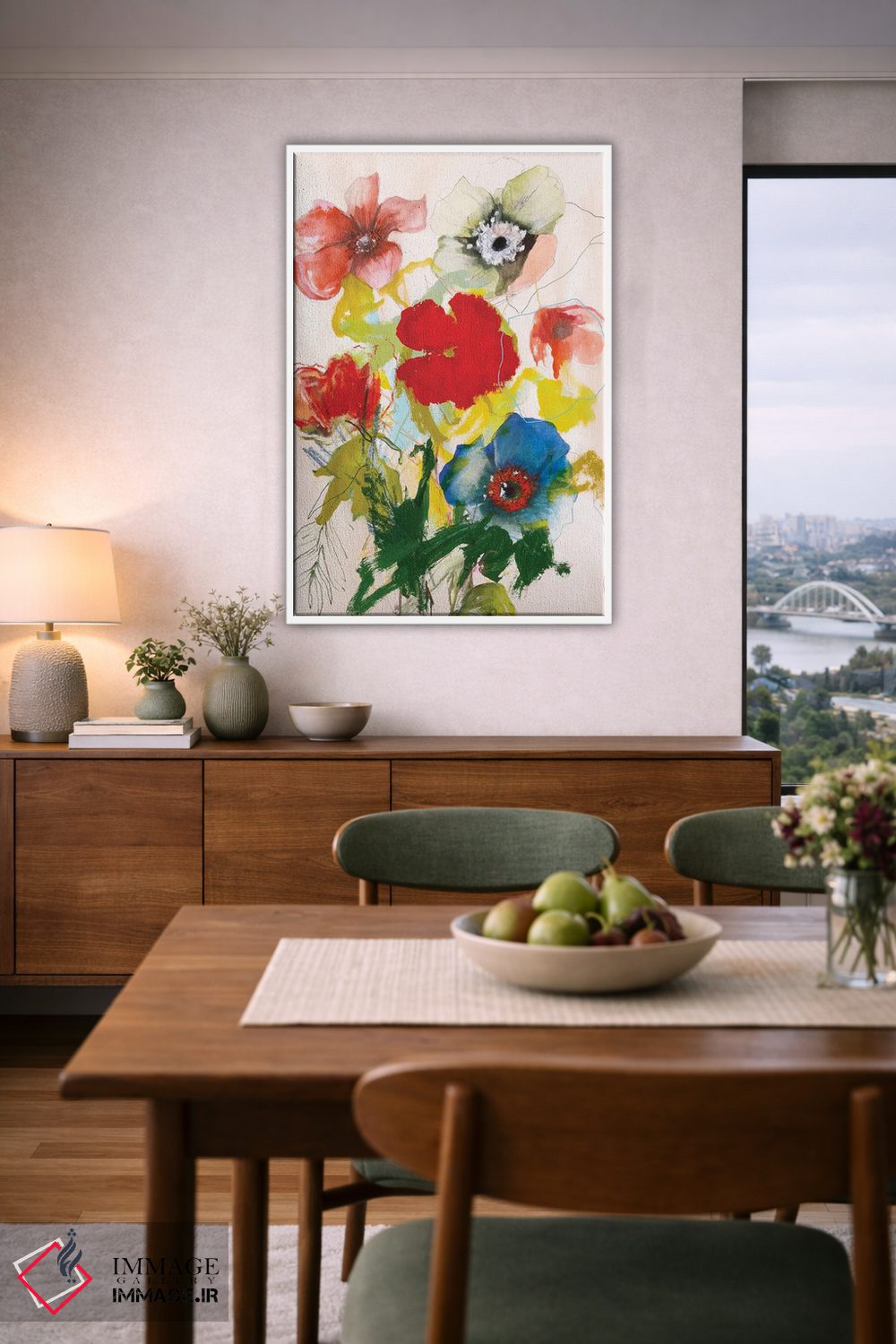 تابلو انتزاعی شقایق ۲۰۲۴ اثر لی واینر - D6W