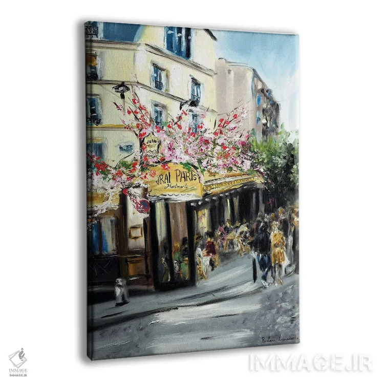 تابلو کلاسیک کافه لو وره پاریس، مونمارتر اثر روسـلانا لواندووسکا - نمای پرسپکتیو محصول