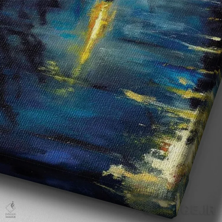 تابلو کلاسیک لندن، وعده غروب اثر روسـلانا لواندووسکا - نمای نزدیک بافت بوم