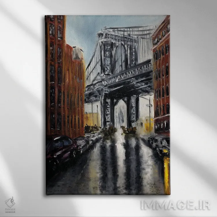 تابلو کلاسیک پل منهتن، دامبو اثر روسـلانا لواندووسکا - نمای روبهرو روی دیوار