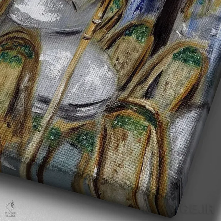 تابلو کلاسیک لس دو ماگو، پاریس اثر روسـلانا لواندووسکا - نمای نزدیک بافت بوم