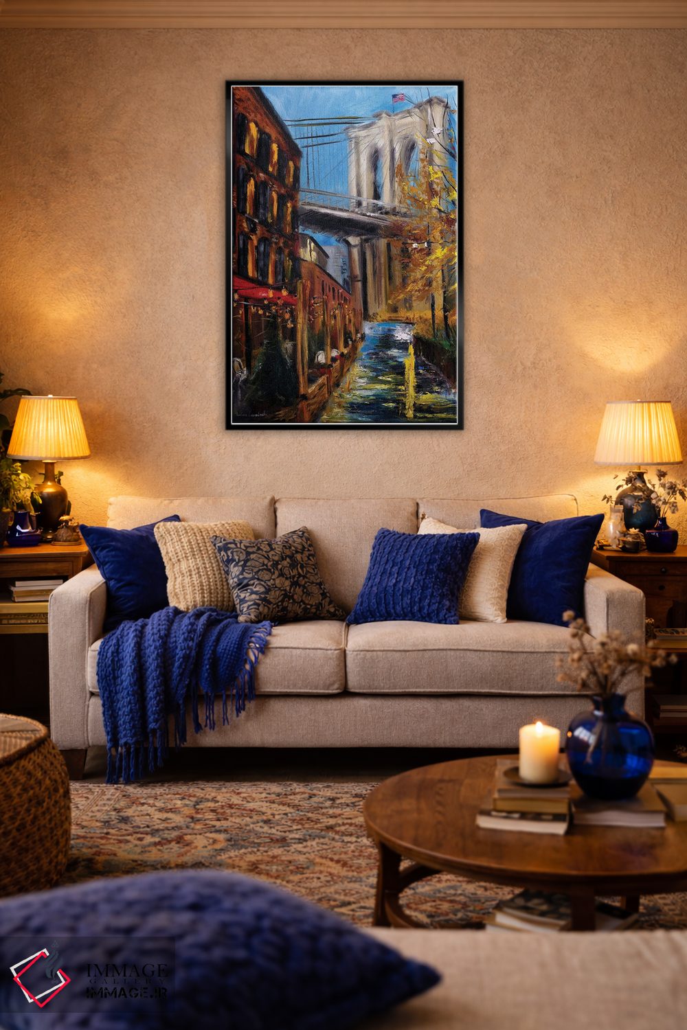 تابلو کلاسیک پاییز در پل بروکلین اثر روسـلانا لواندووسکا - D6B