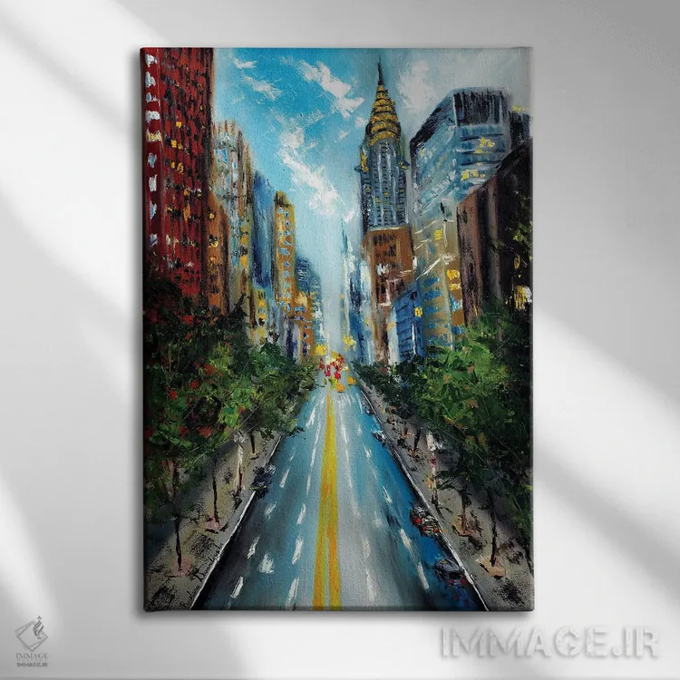 تابلو کلاسیک خیابان منهتن اثر روسـلانا لواندووسکا - نمای روبهرو روی دیوار