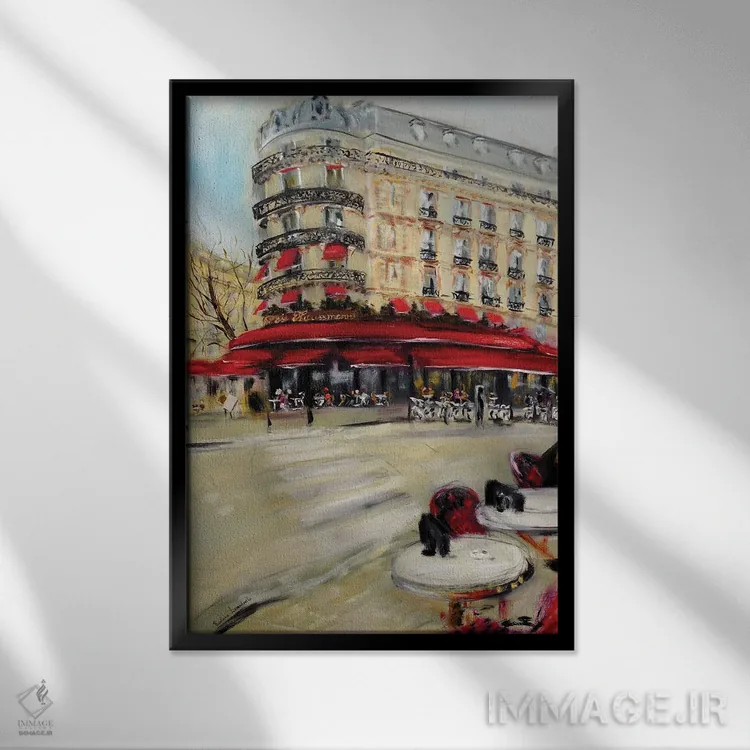 تابلو کلاسیک آبجوسازی پاریس، تریادو هاوسمان اثر روسـلانا لواندووسکا - نمای قابدار مشکی