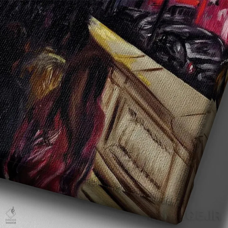 تابلو دکوراتیو لندن بی زمان اثر روسـلانا لواندووسکا - نمای نزدیک بافت بوم