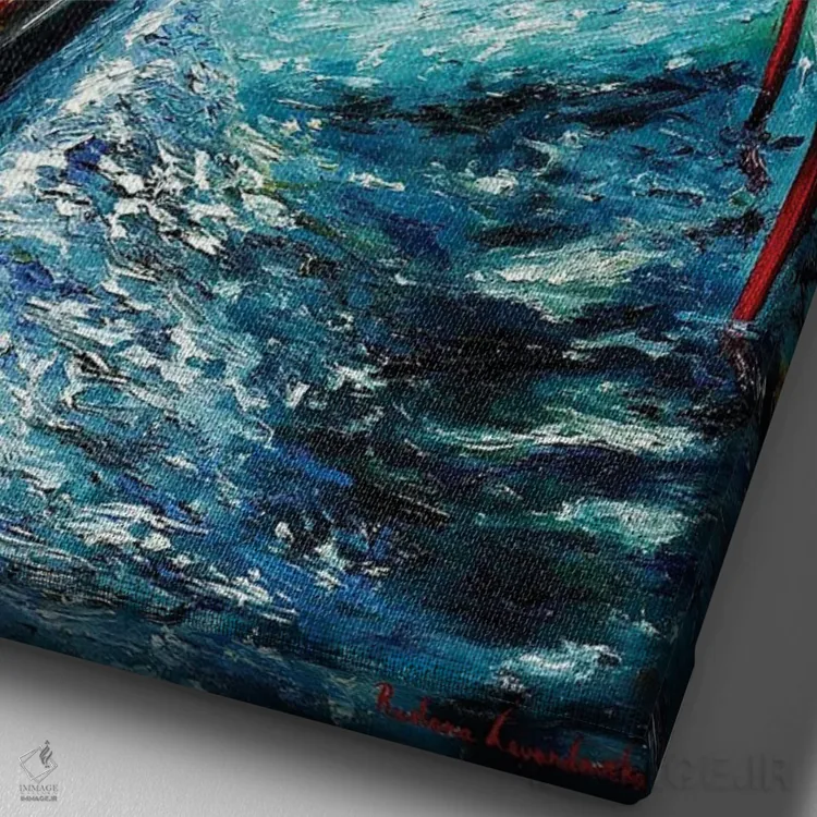 تابلو کلاسیک گوندولا در ونیز اثر روسـلانا لواندووسکا - نمای نزدیک بافت بوم