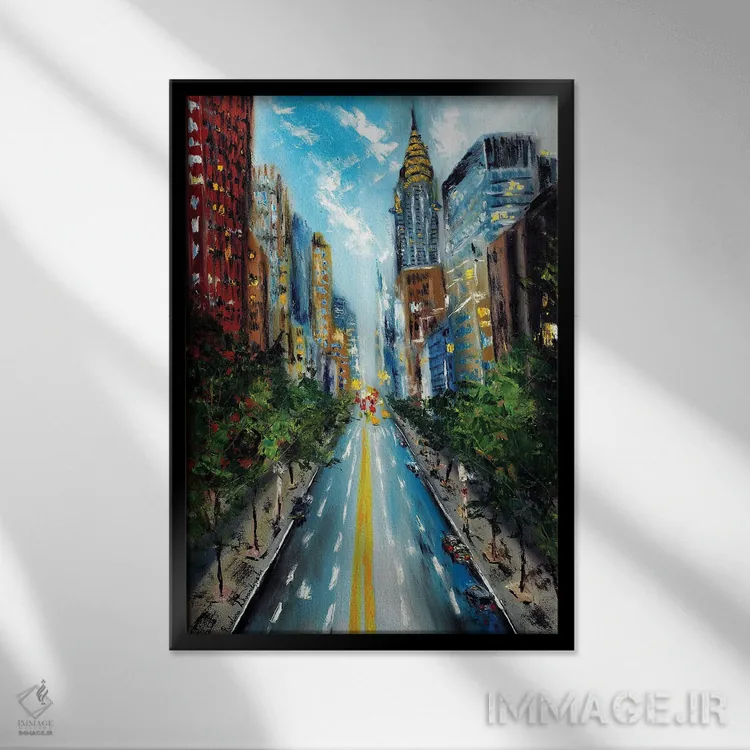 تابلو کلاسیک خیابان منهتن اثر روسـلانا لواندووسکا - نمای قابدار مشکی