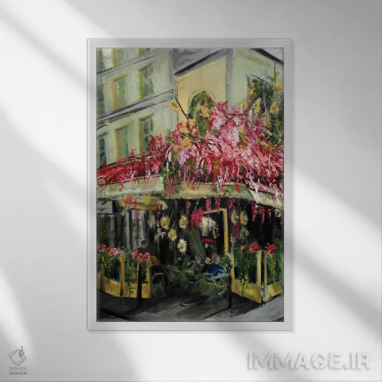 تابلو کلاسیک کافه پاریس اثر روسـلانا لواندووسکا - نمای قابدار سفید