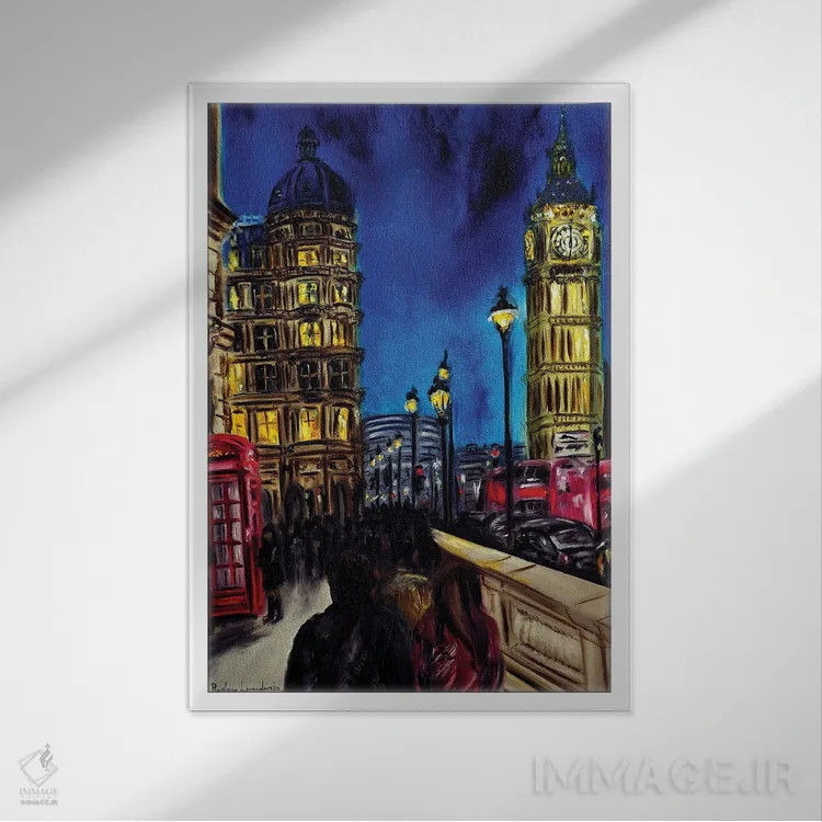 تابلو دکوراتیو لندن بی زمان اثر روسـلانا لواندووسکا - نمای قابدار سفید