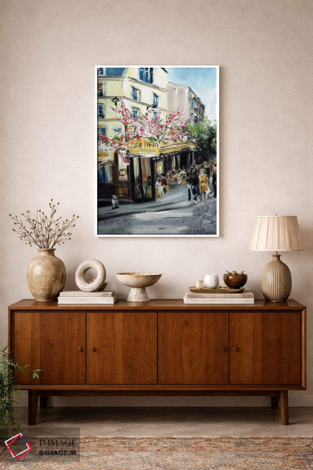 تابلو کلاسیک کافه لو وره پاریس، مونمارتر اثر روسـلانا لواندووسکا - D1W