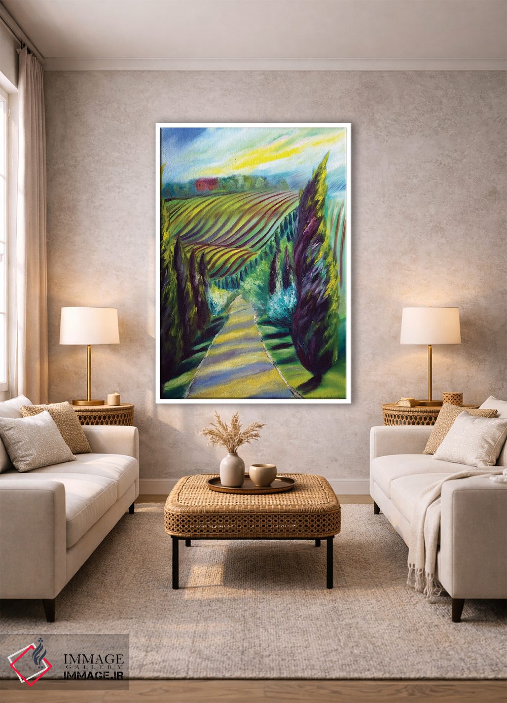 تابلو دکوراتیو زیر آفتاب توسکانی در ایتالیا اثر روسـلانا لواندووسکا - D1W