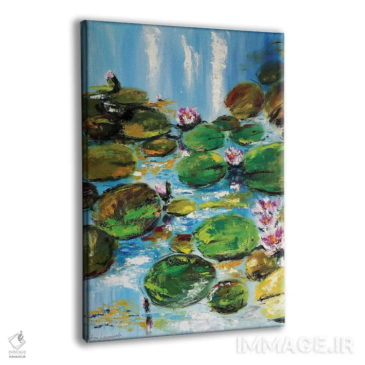 تابلو کلاسیک برکه نیلوفر آبی اثر روسـلانا لواندووسکا - نمای پرسپکتیو محصول