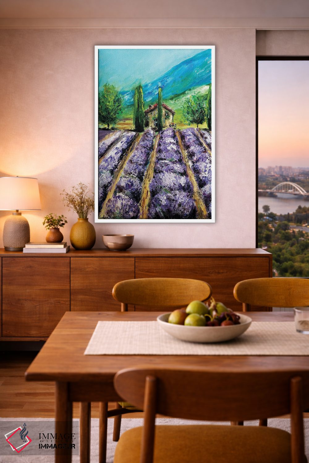 تابلو کلاسیک مزارع اسطوخودوس، فرانسه اثر روسـلانا لواندووسکا - D6W