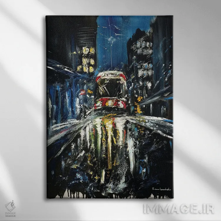 تابلو کلاسیک تراموای قرمز تورنتو اثر روسـلانا لواندووسکا - نمای روبهرو روی دیوار