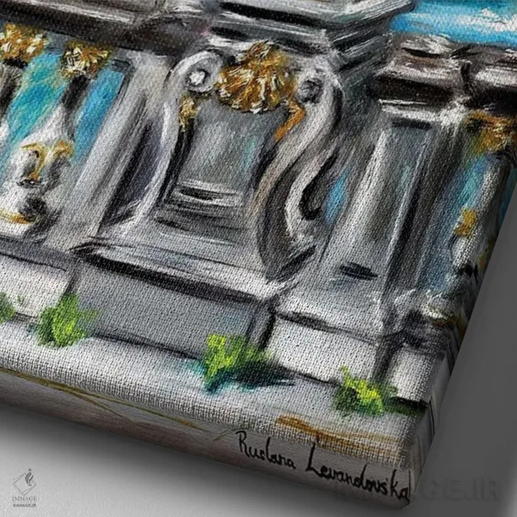 تابلو کلاسیک پل الکساندر سوم، پاریس اثر روسـلانا لواندووسکا - نمای نزدیک بافت بوم